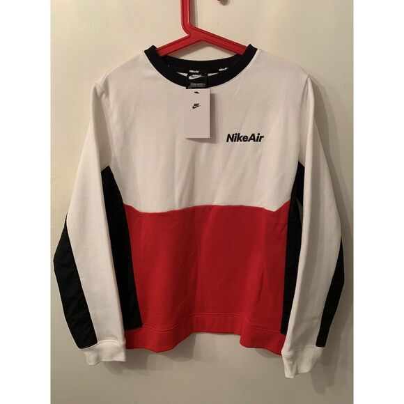 Nike Air Crewneck Sweater Colorblock Hybrid Youth Size XL Men's Small DJ0665-100 - Picture 7 of 13